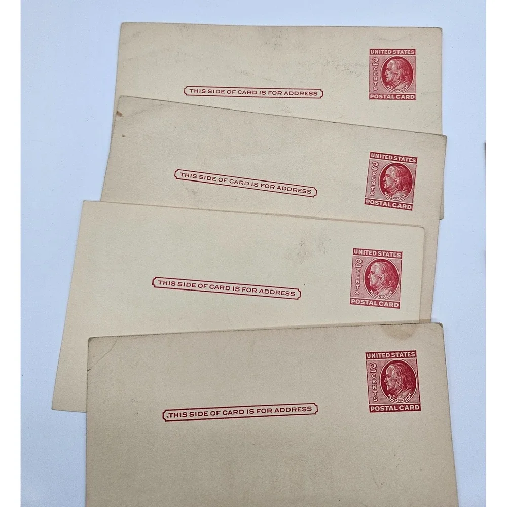 Lot of 8 Vintage US 2 Cent‎ Postal Cards Washington Franklin 1900s Collectible